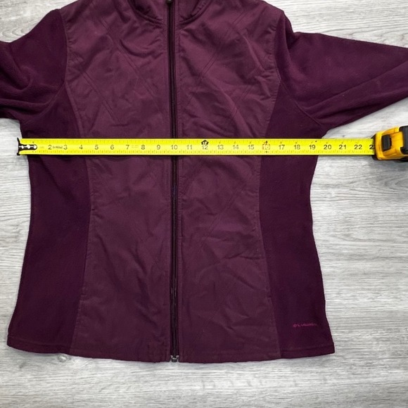 Columbia Women Fleece Jacket Full Zip Size M Quilted Panel Purple - Picture 10 of 16